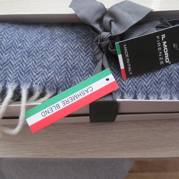 IL MORO FIRENZE Cashmere Blend Plaid Scarf Made in Italy - Picture 2 of 3